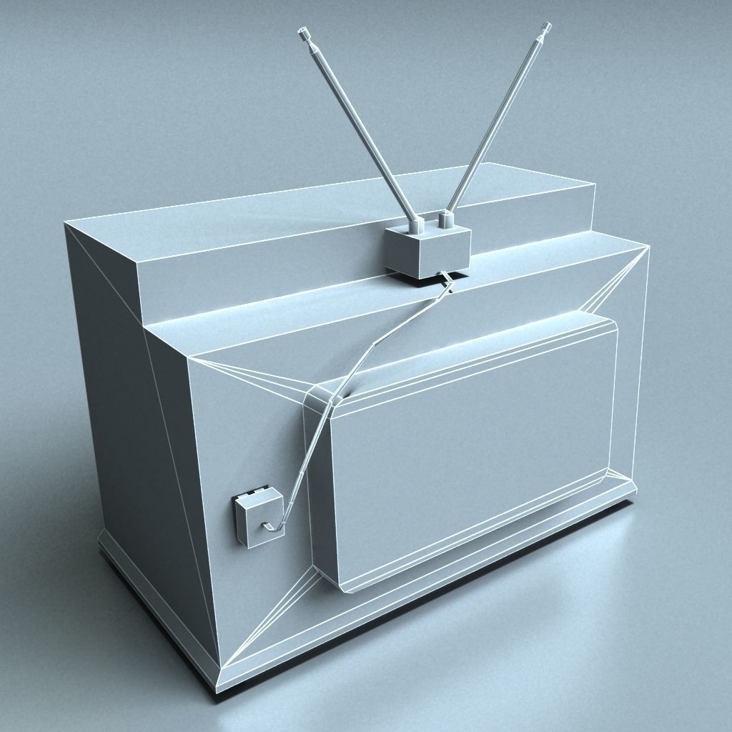 VintageTV tv set - tv set Low-poly 3D model_10