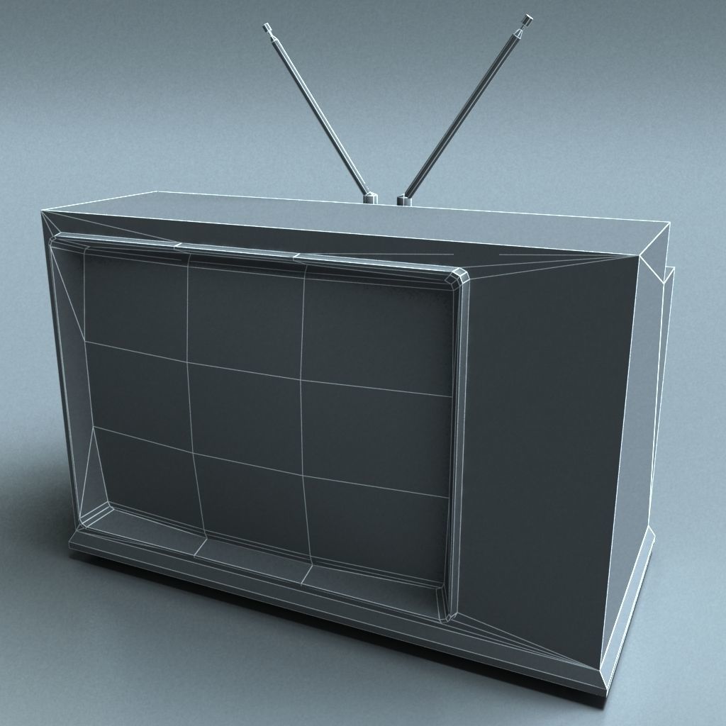 VintageTV tv set - tv set Low-poly 3D model_5