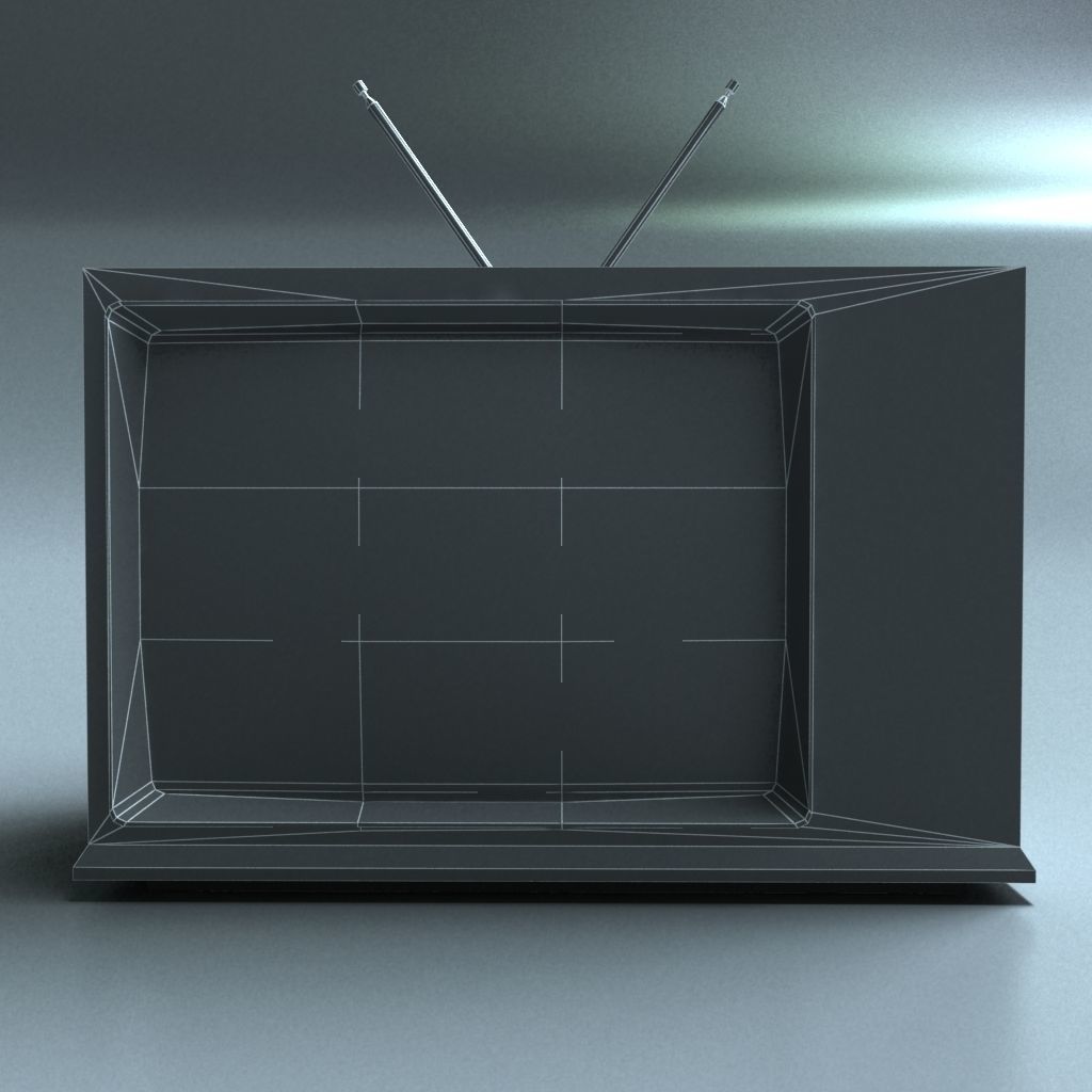 VintageTV tv set - tv set Low-poly 3D model_7