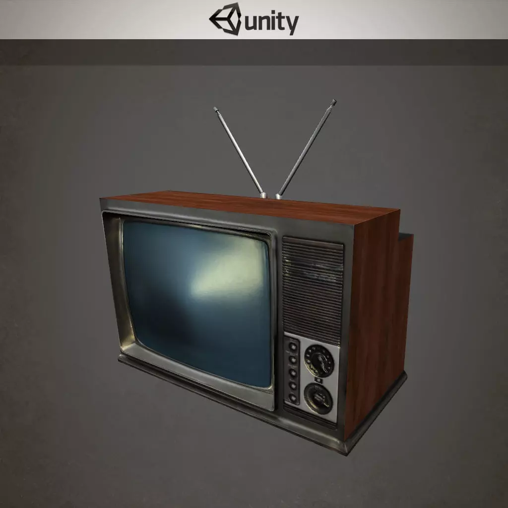 VintageTV tv set - tv set Low-poly 3D model_0