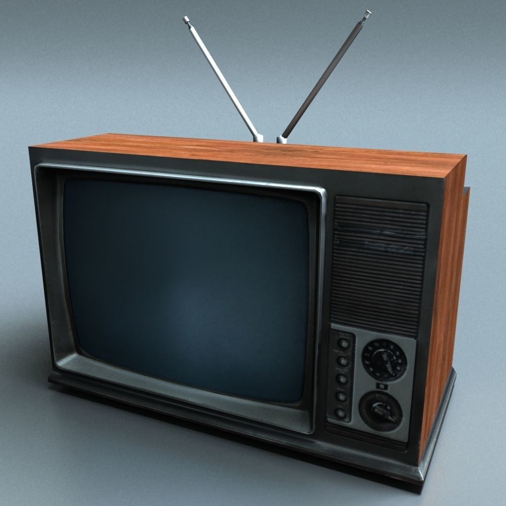 VintageTV tv set - tv set Low-poly 3D model_4