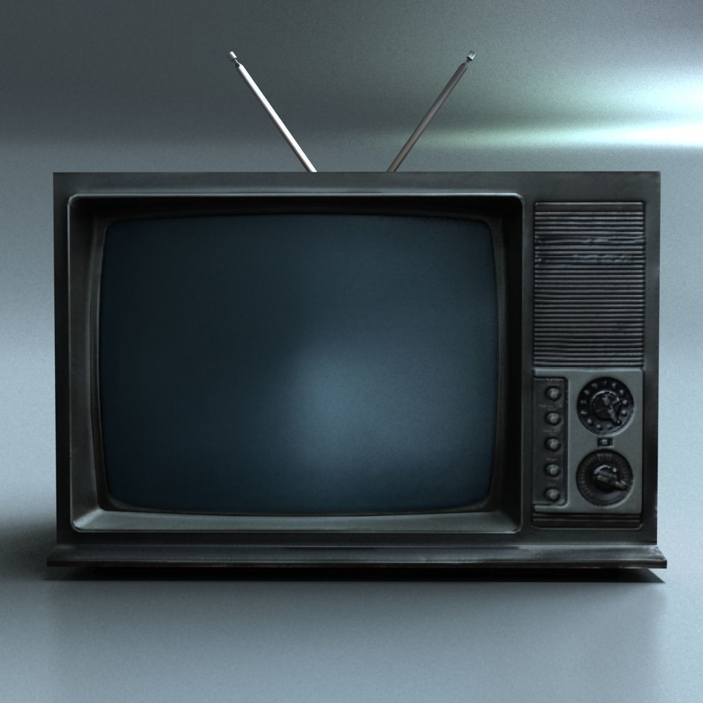 VintageTV tv set - tv set Low-poly 3D model_6
