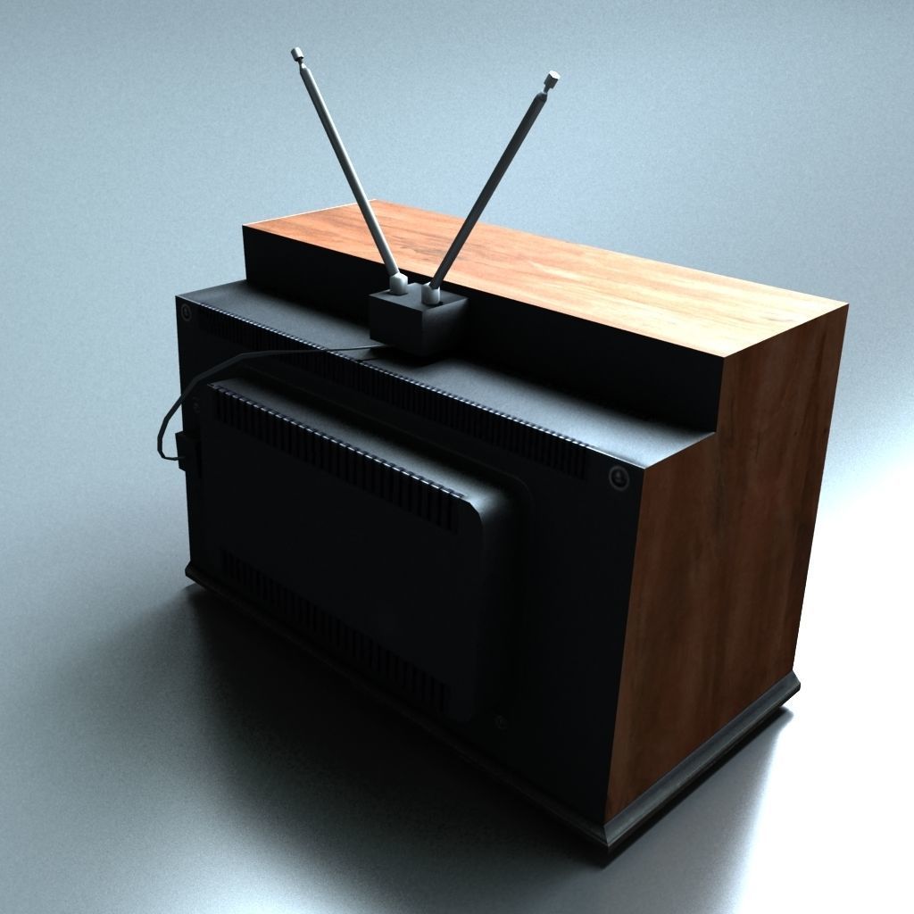 VintageTV tv set - tv set Low-poly 3D model_8