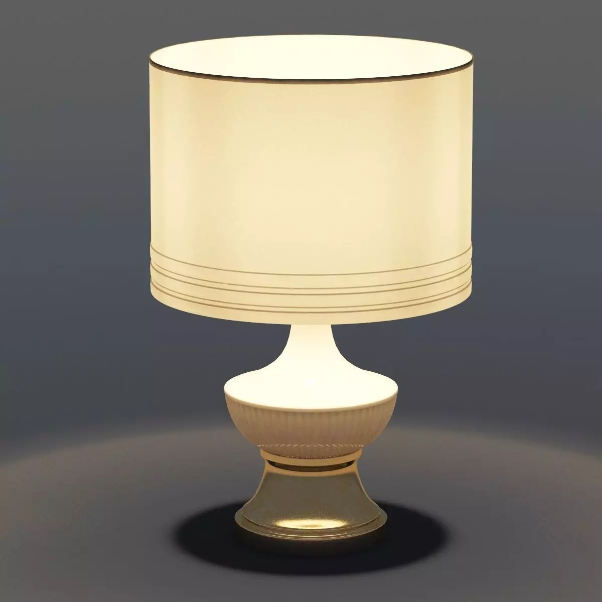 White and Gold lamp classic Low-poly 3D model_0