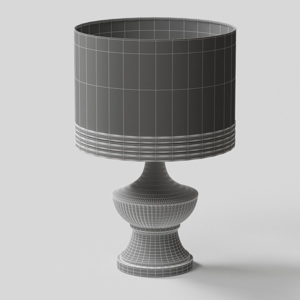 White and Gold lamp classic Low-poly 3D model_5
