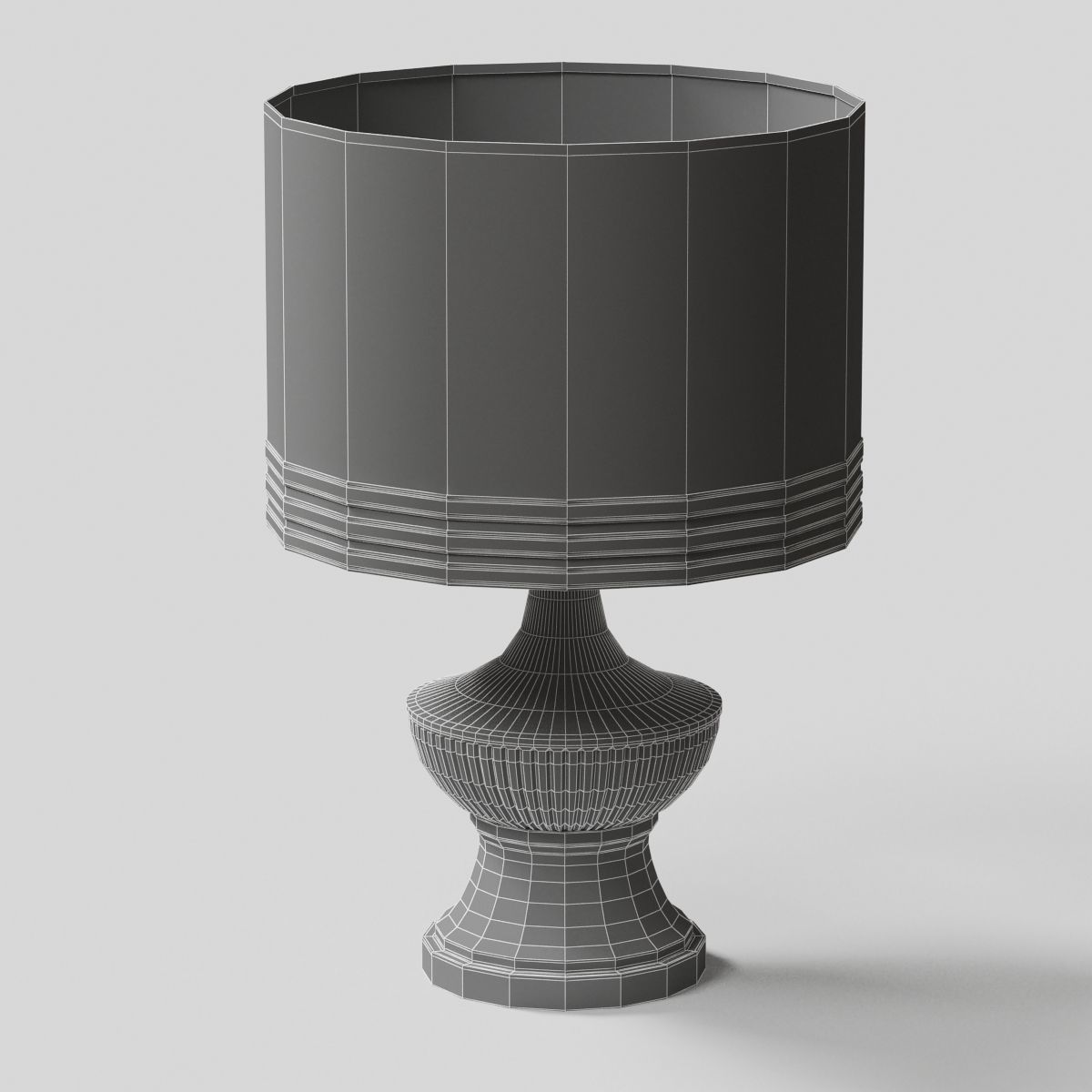 White and Gold lamp classic Low-poly 3D model_4