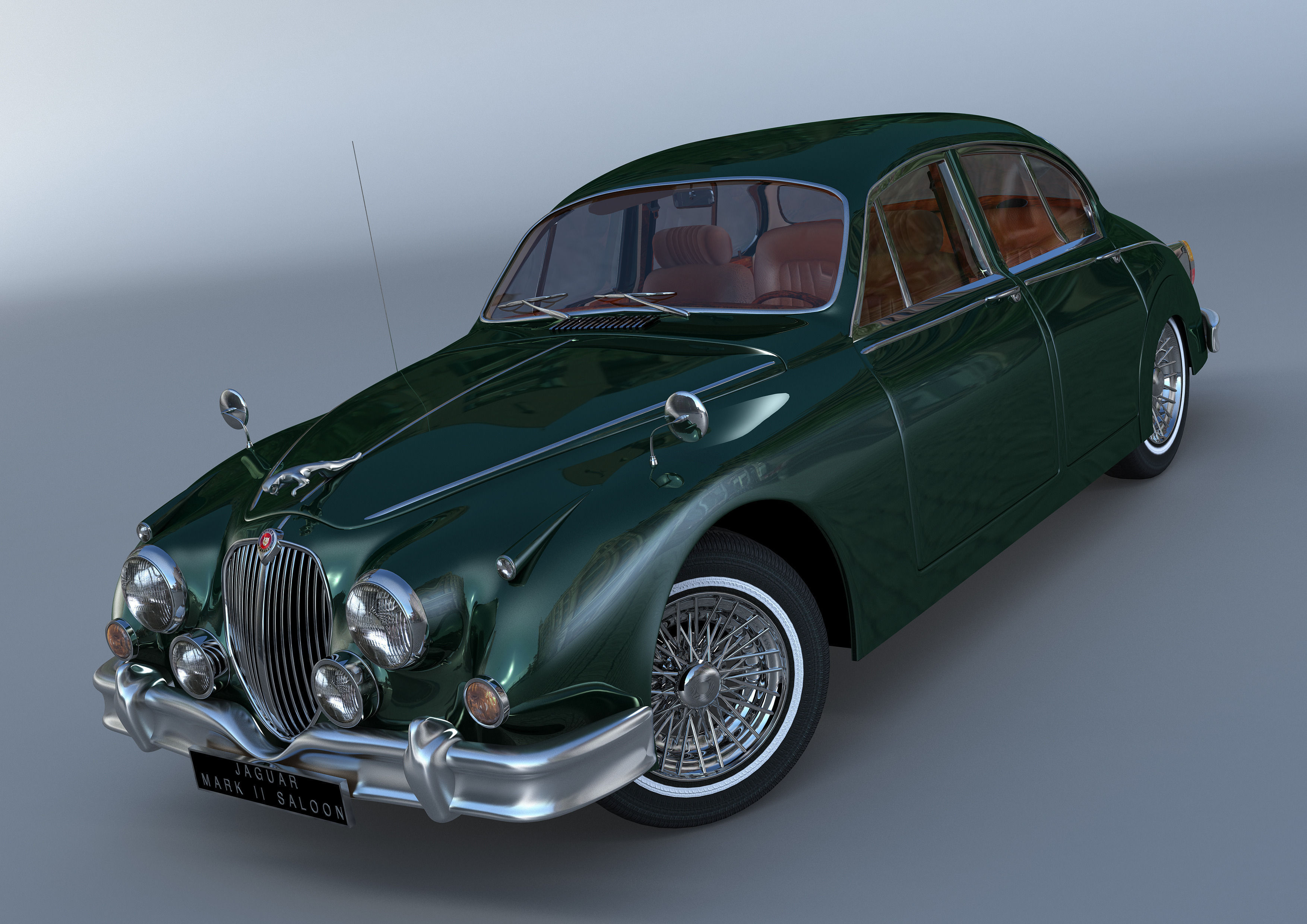 Jaguar Mark II Saloon MK2 1957 3D model_8