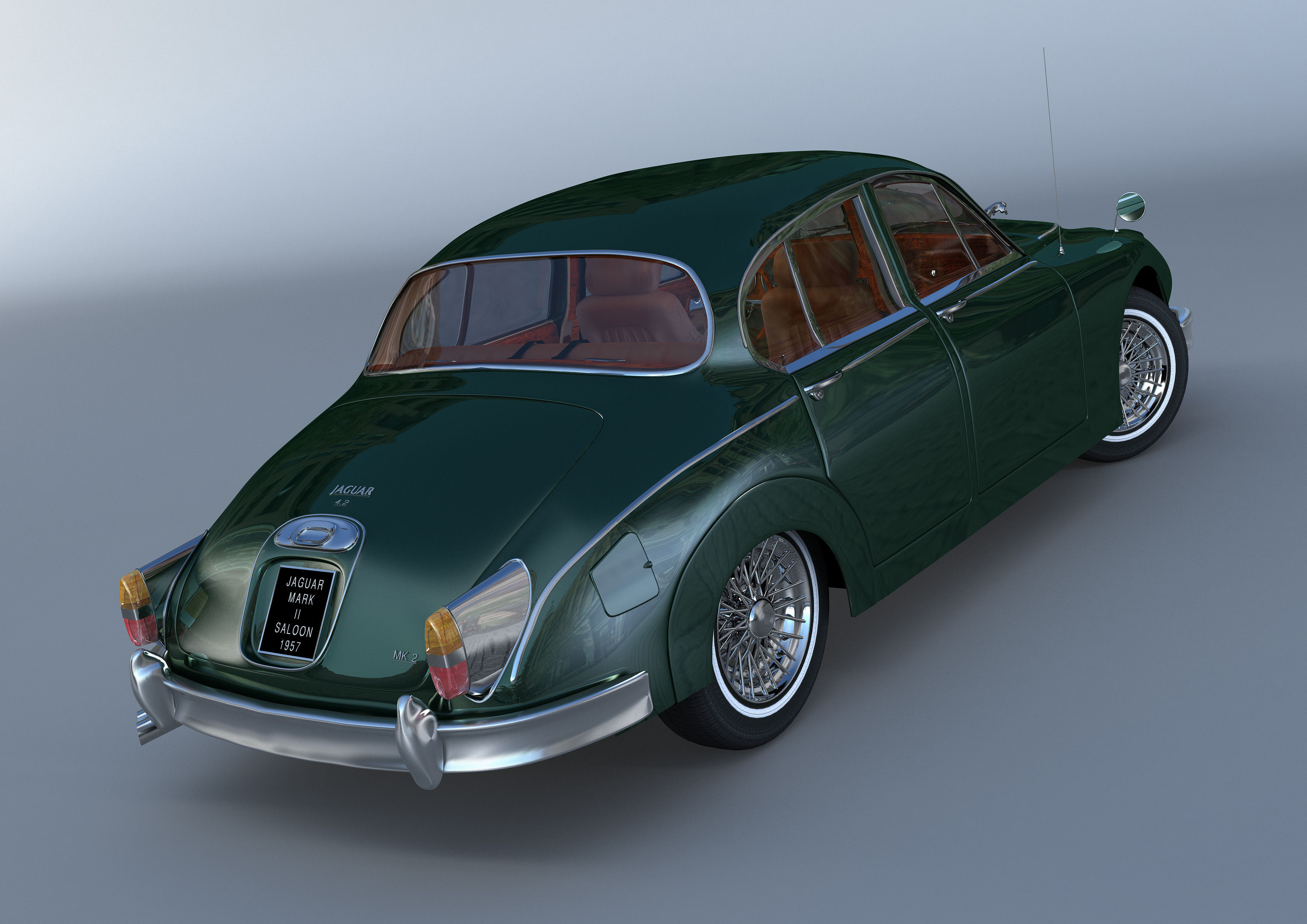 Jaguar Mark II Saloon MK2 1957 3D model_7
