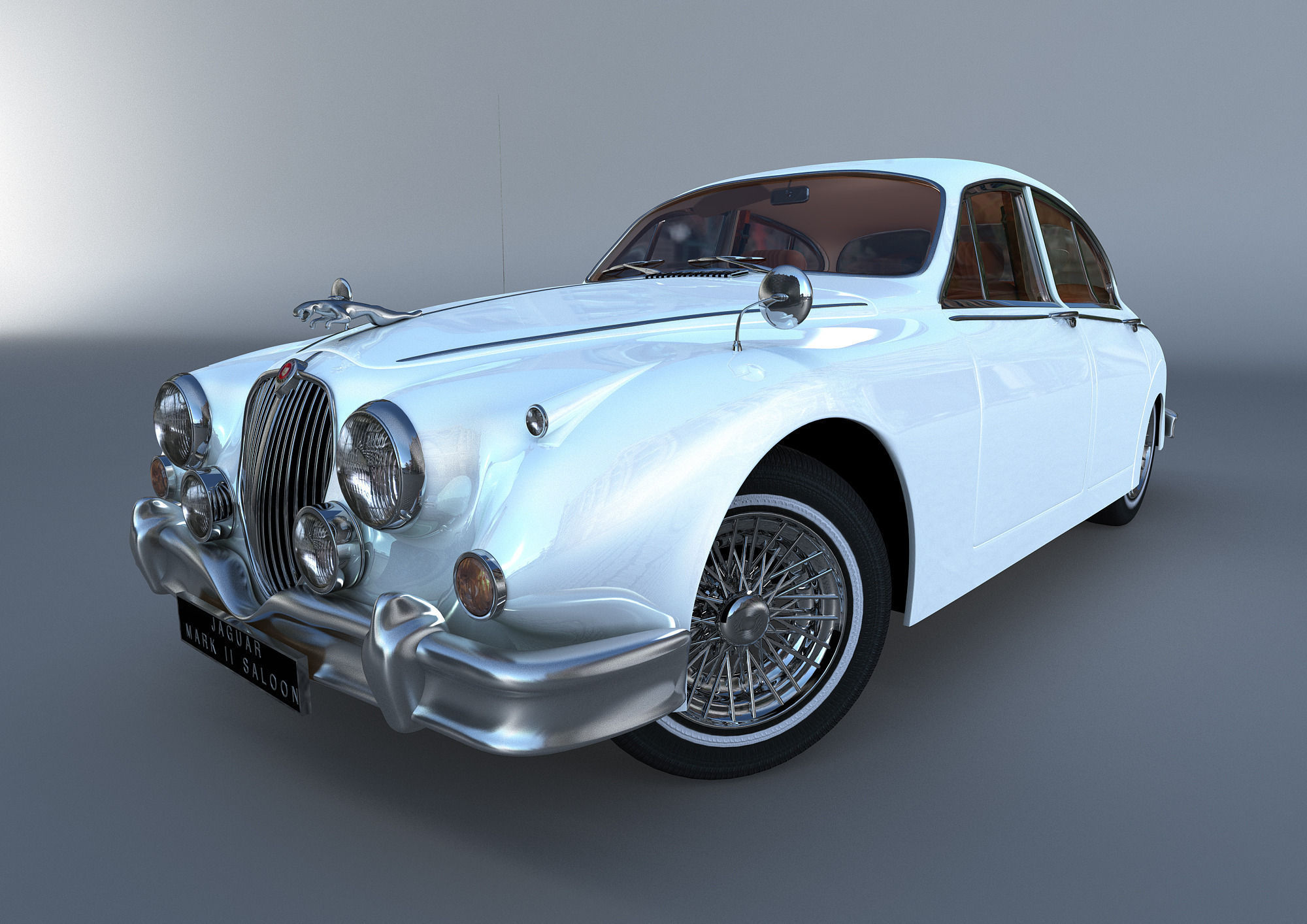 Jaguar Mark II Saloon MK2 1957 3D model_14