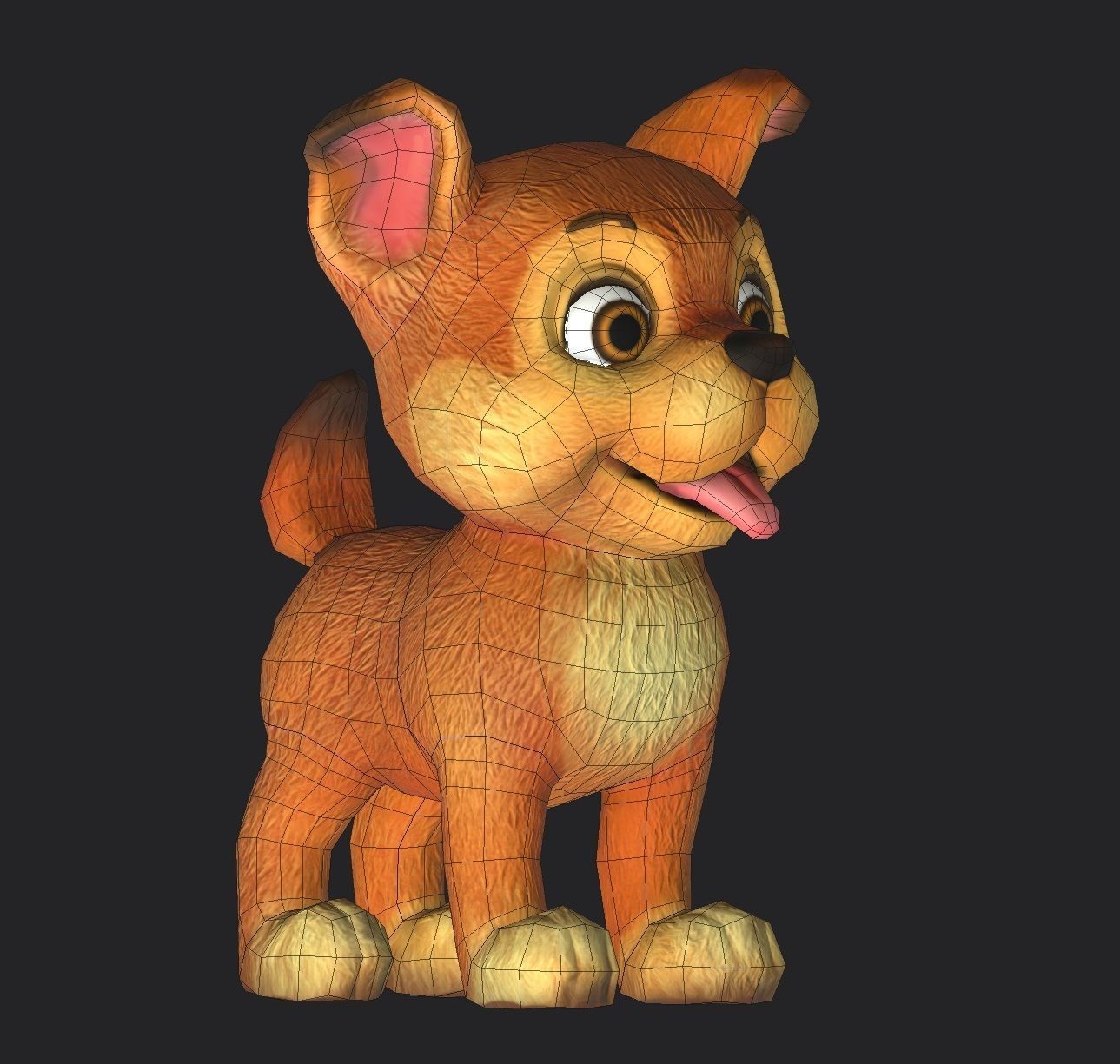 Little dog Low Poly 3D model Low-poly 3D model_4