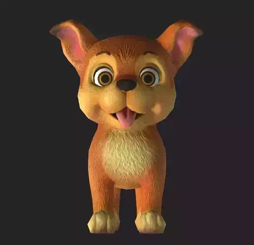 Little dog Low Poly 3D model