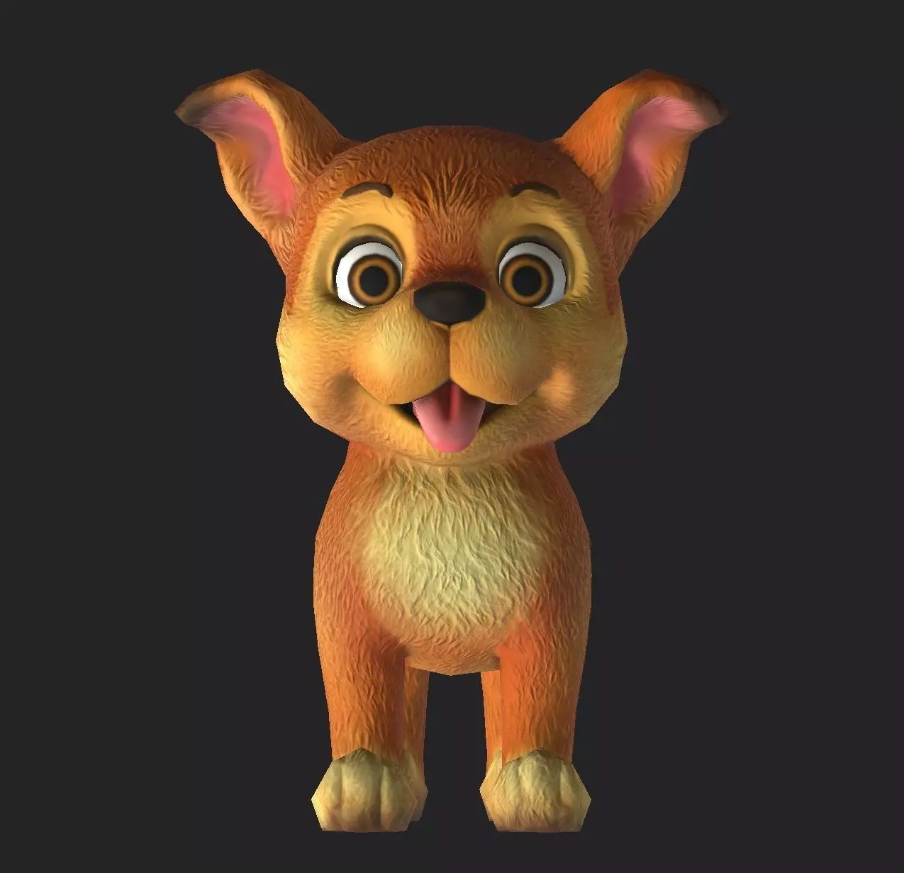 Little dog Low Poly 3D model Low-poly 3D model_0