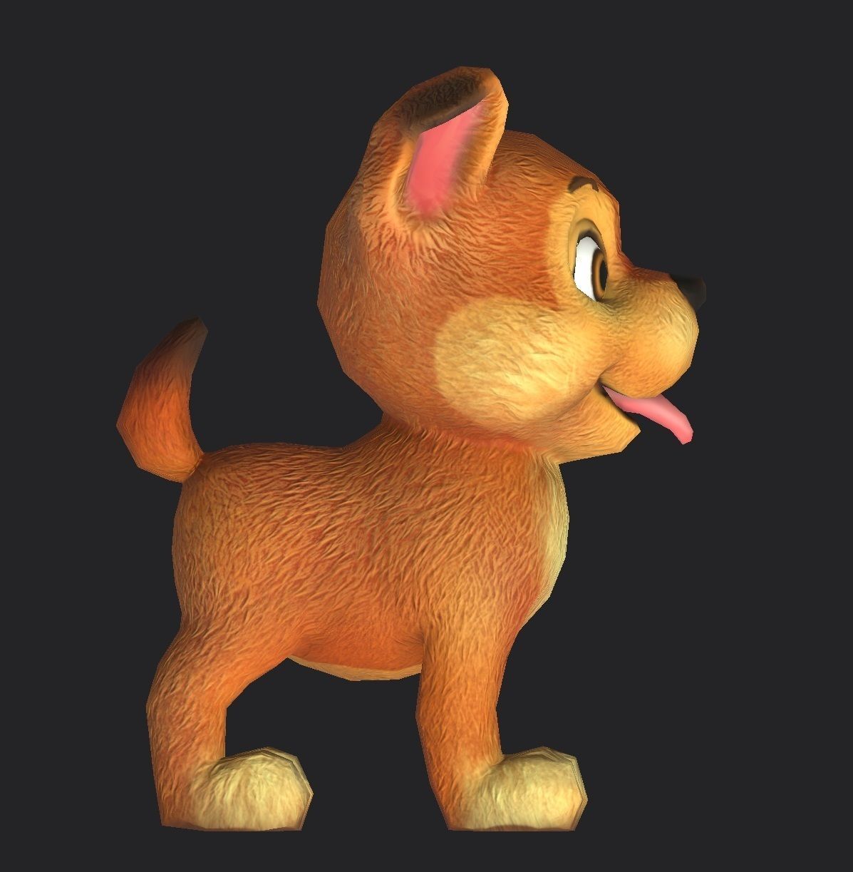 Little dog Low Poly 3D model Low-poly 3D model_1