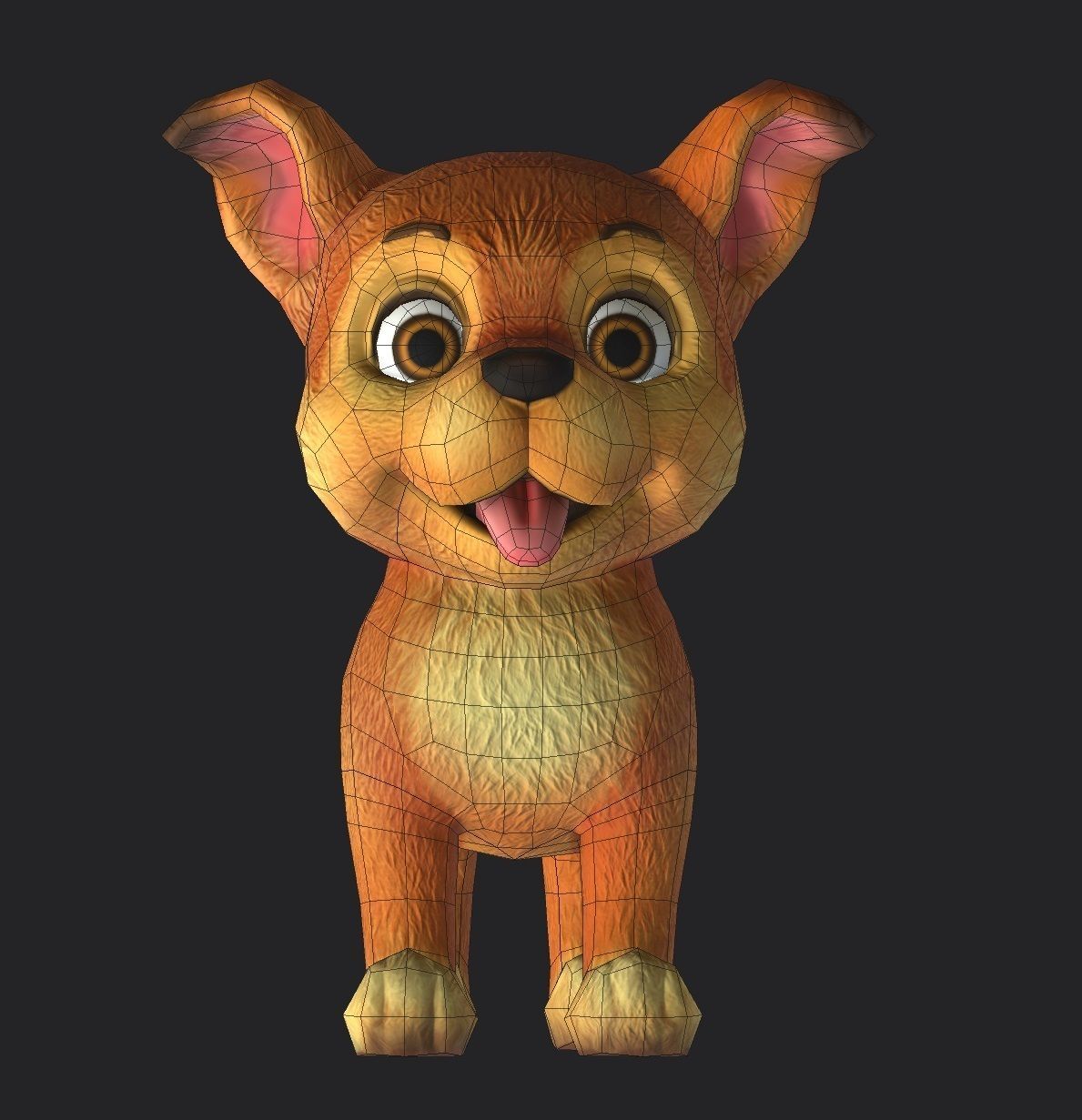 Little dog Low Poly 3D model Low-poly 3D model_5