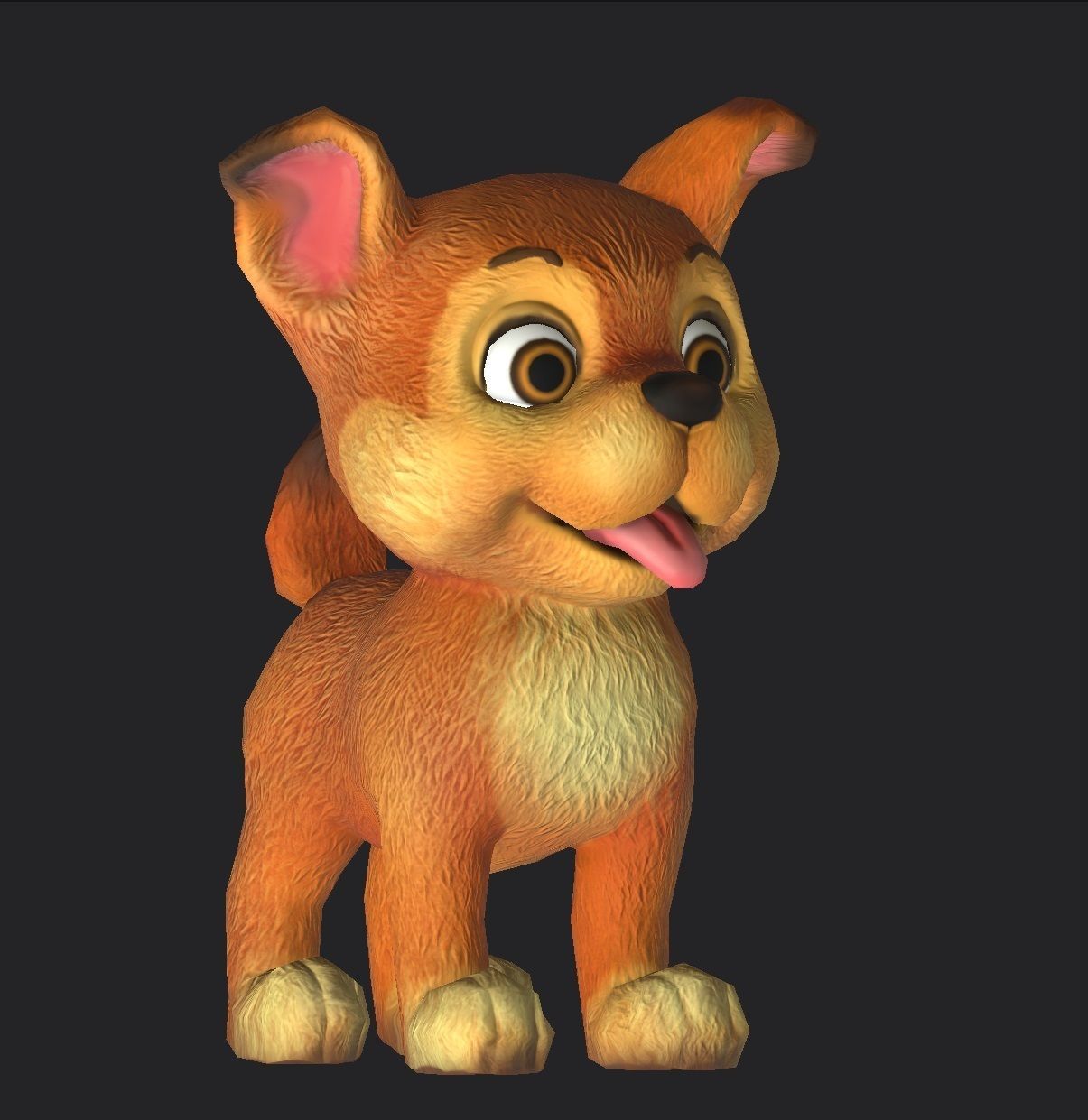 Little dog Low Poly 3D model Low-poly 3D model_3