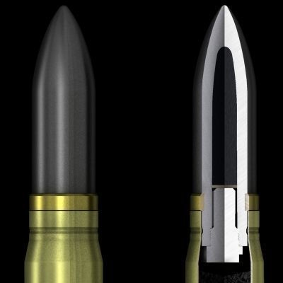 German 20mm MG151-20 cartridge with cutaway 3D model_3