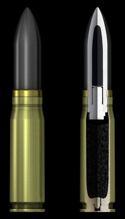 German 20mm MG151-20 cartridge with cutaway 3D model_1