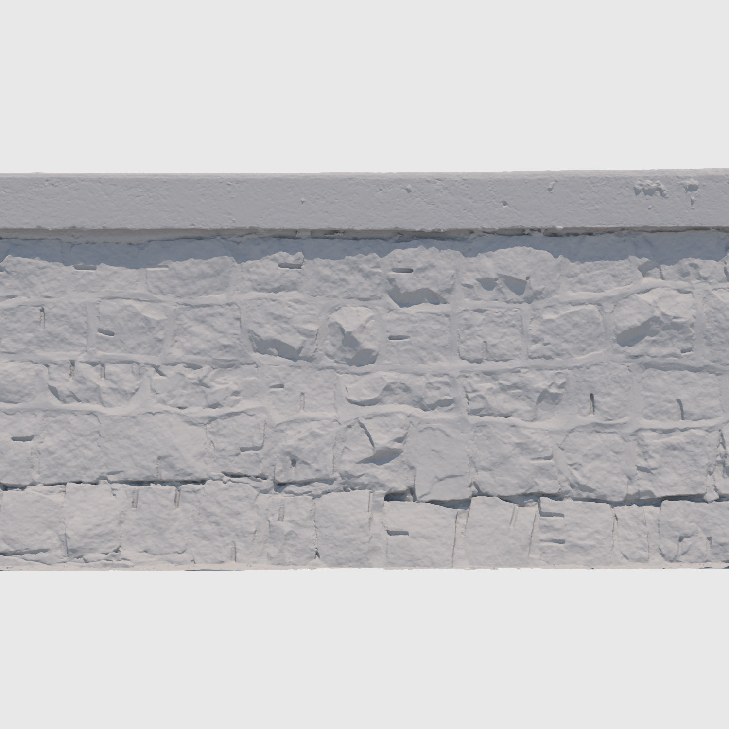 Seawall stone wall 3D model_4