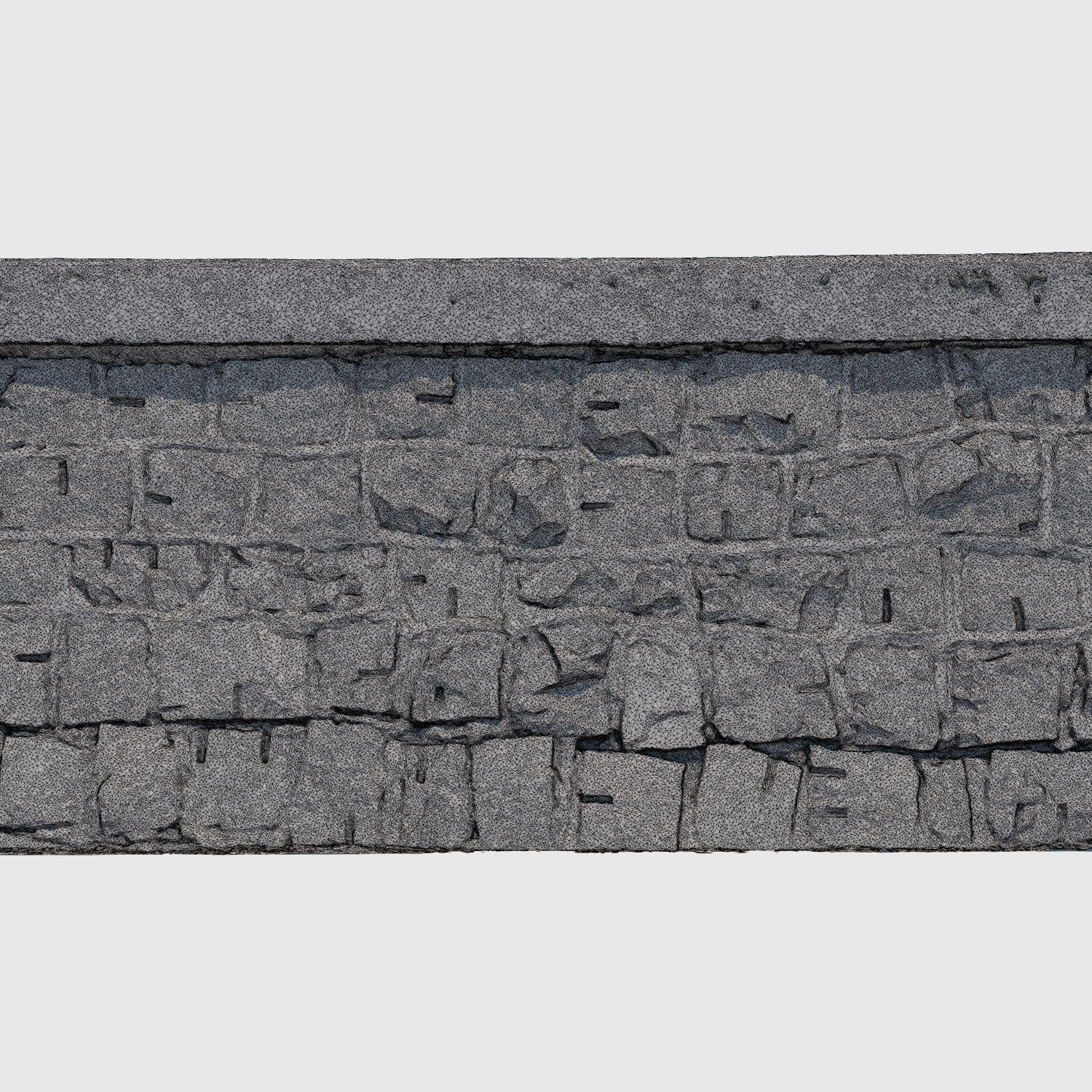Seawall stone wall 3D model_5