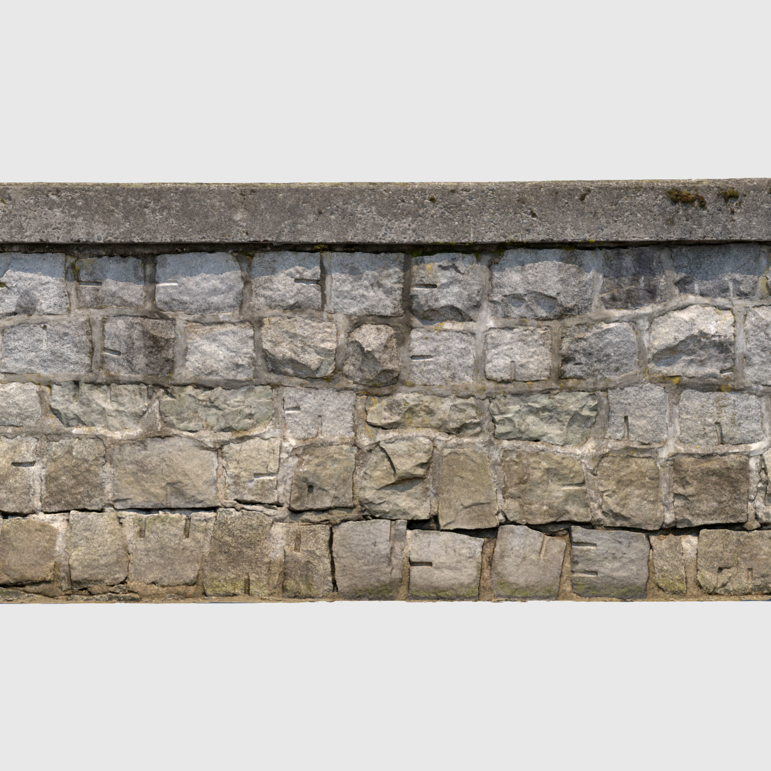 Seawall stone wall 3D model_3