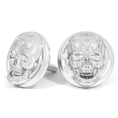 skull cufflinks 3D print model