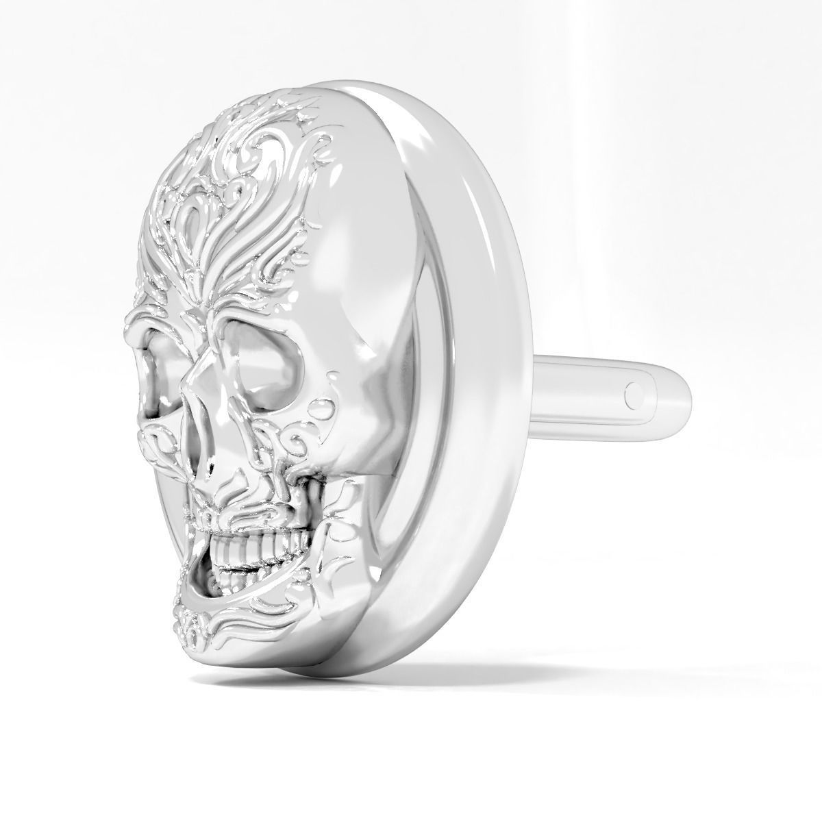 skull cufflinks 3D print model_5
