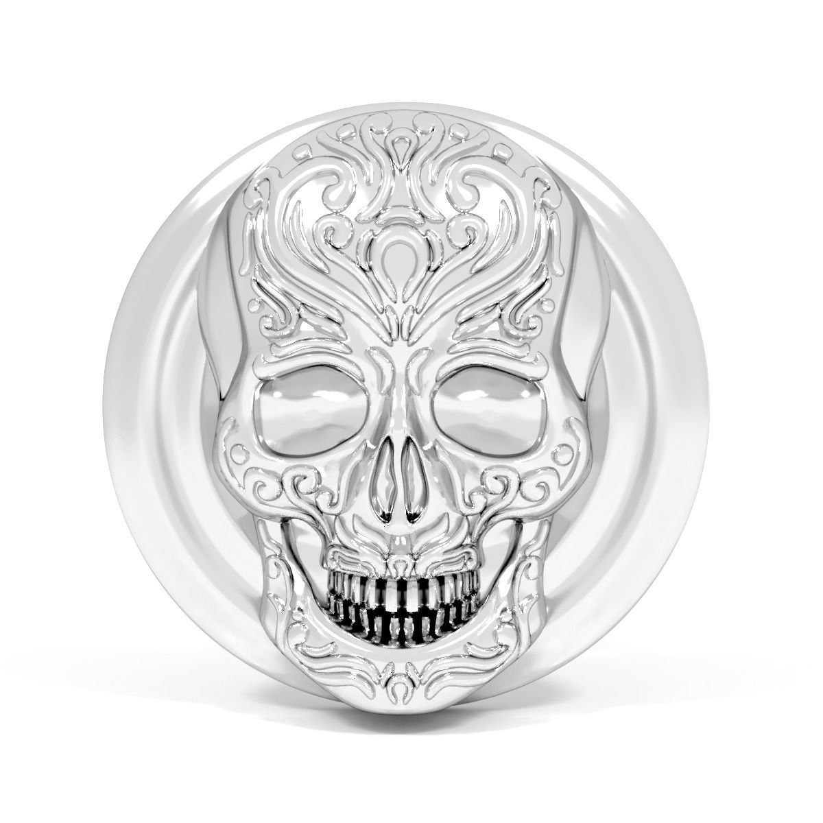 skull cufflinks 3D print model_3