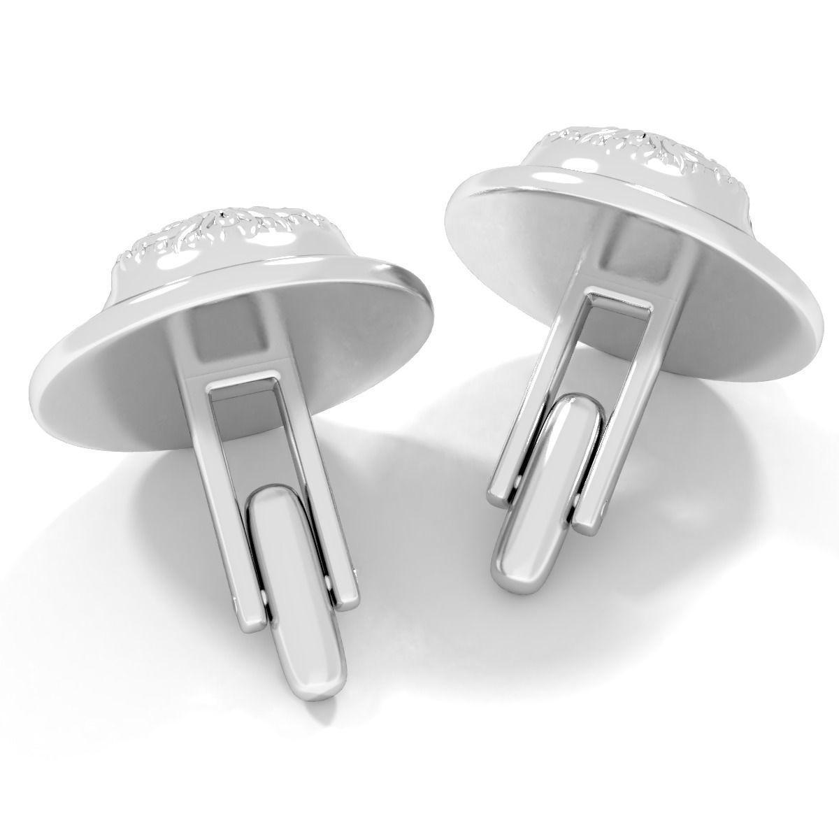 skull cufflinks 3D print model_2