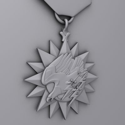 USAF Air Medal Award 3D model_3