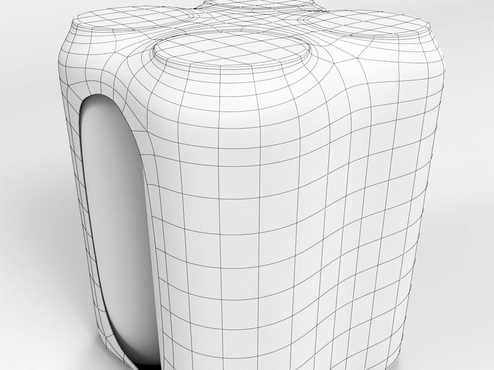 Model of 4 500ml cans in a plastic shrinkwrap 3D model_7