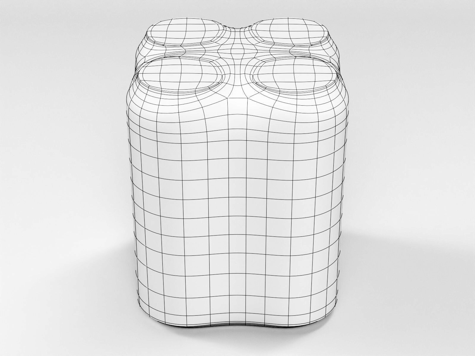 Model of 4 500ml cans in a plastic shrinkwrap 3D model_3