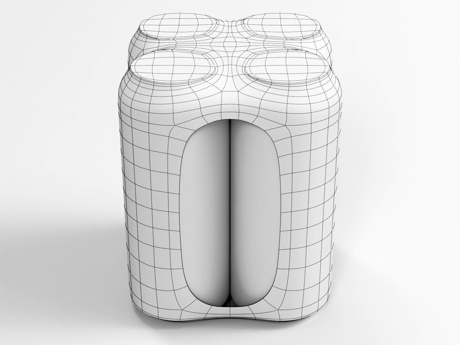 Model of 4 500ml cans in a plastic shrinkwrap 3D model_5