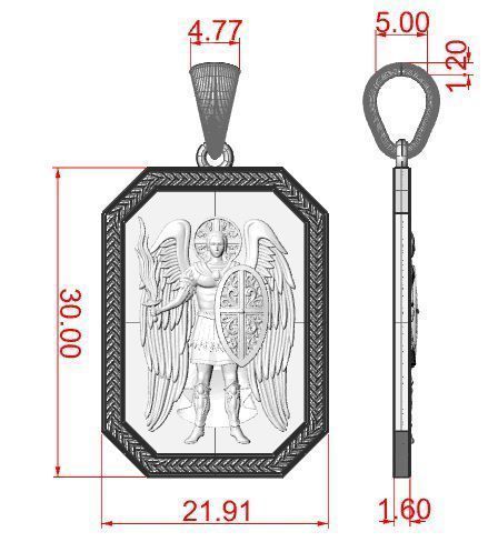 PENDANT ARCHANGEL MICHAEL 2 3D print model_9