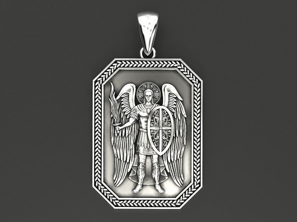 PENDANT ARCHANGEL MICHAEL 2 3D print model_1