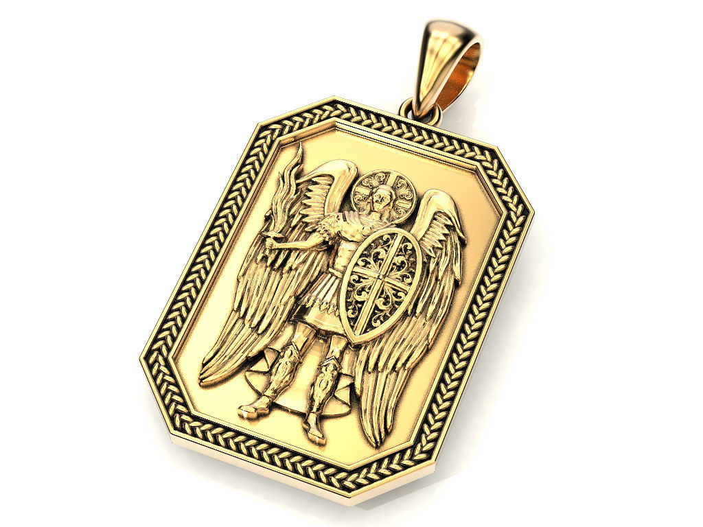 PENDANT ARCHANGEL MICHAEL 2 3D print model_7