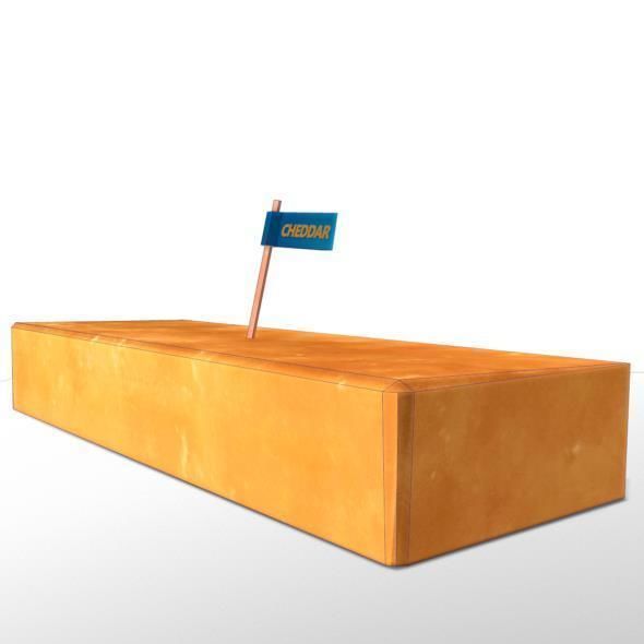 Cheddar Cheese Low-poly 3D model_1