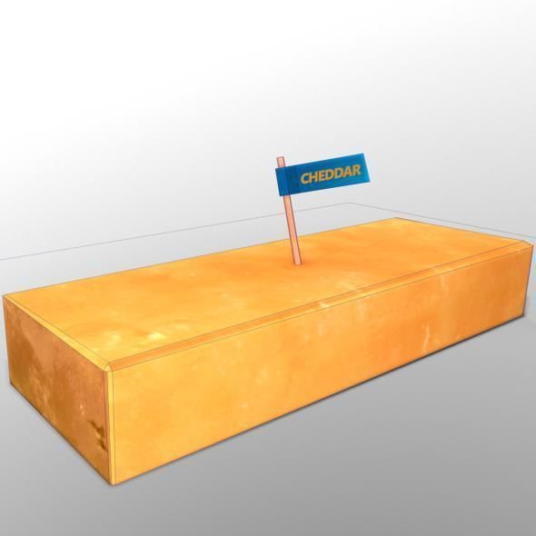 Cheddar Cheese Low-poly 3D model_5
