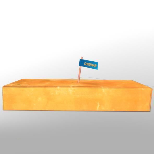 Cheddar Cheese Low-poly 3D model_3
