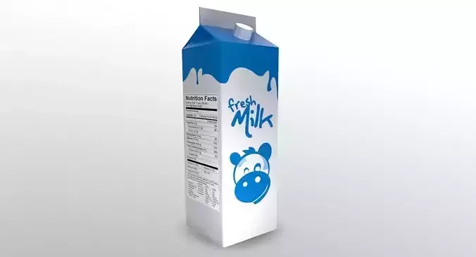 Milk Carton Low-poly 3D model
