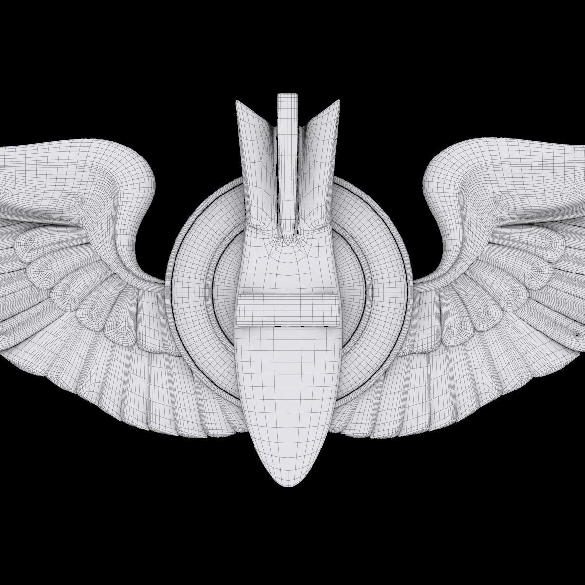 USAAF Bombardier Wings Badge 3D model_3