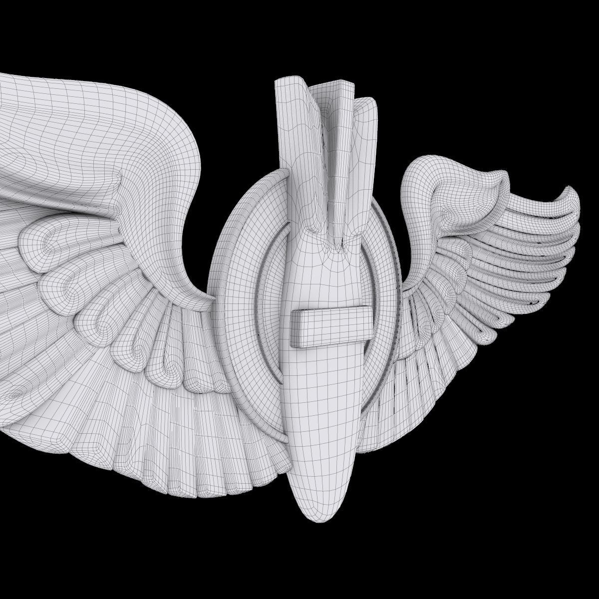 USAAF Bombardier Wings Badge 3D model_5