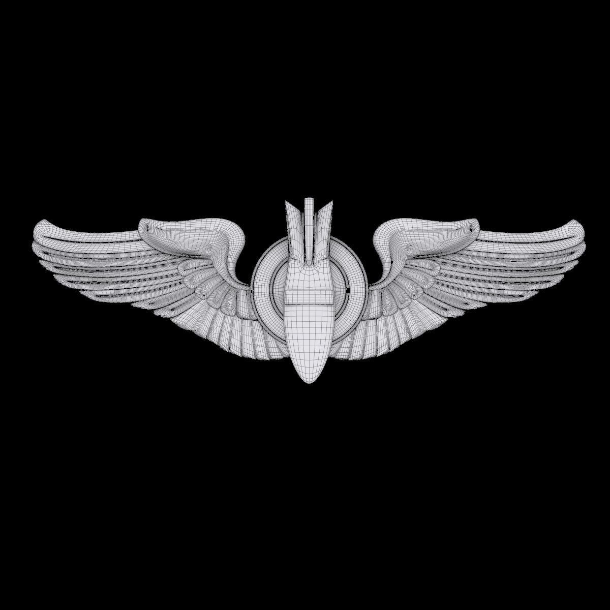 USAAF Bombardier Wings Badge 3D model_1