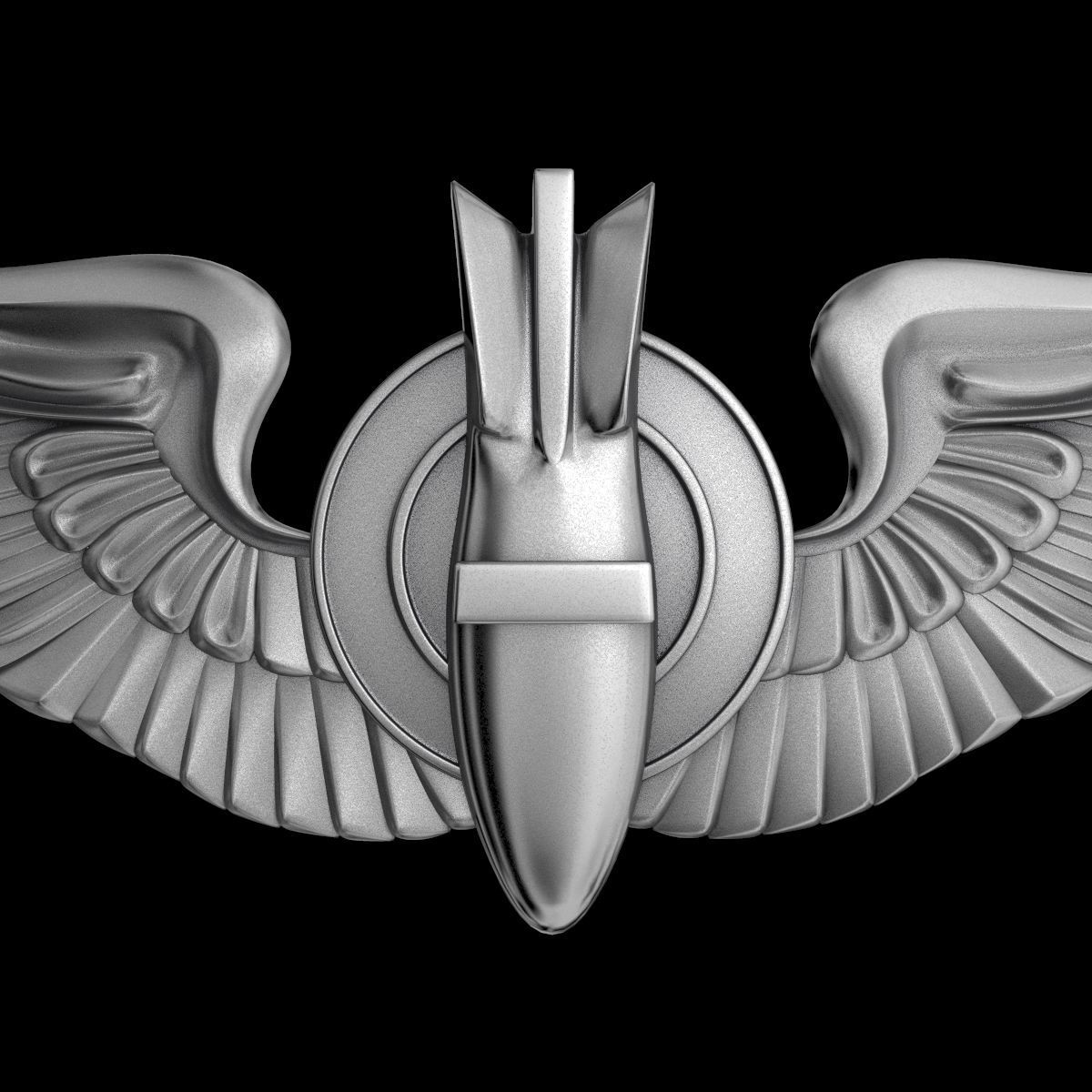 USAAF Bombardier Wings Badge 3D model_2