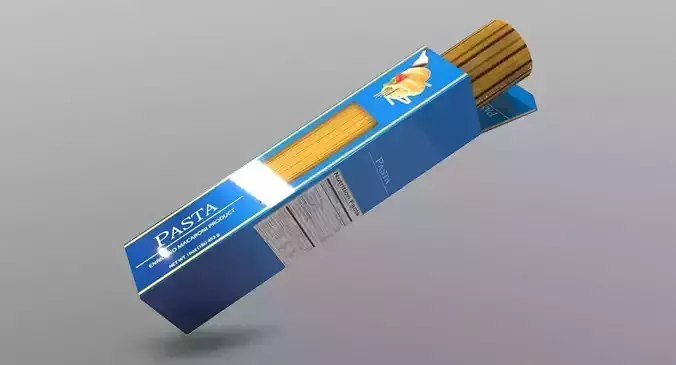 Pasta box with pack of sticks Low-poly 3D model