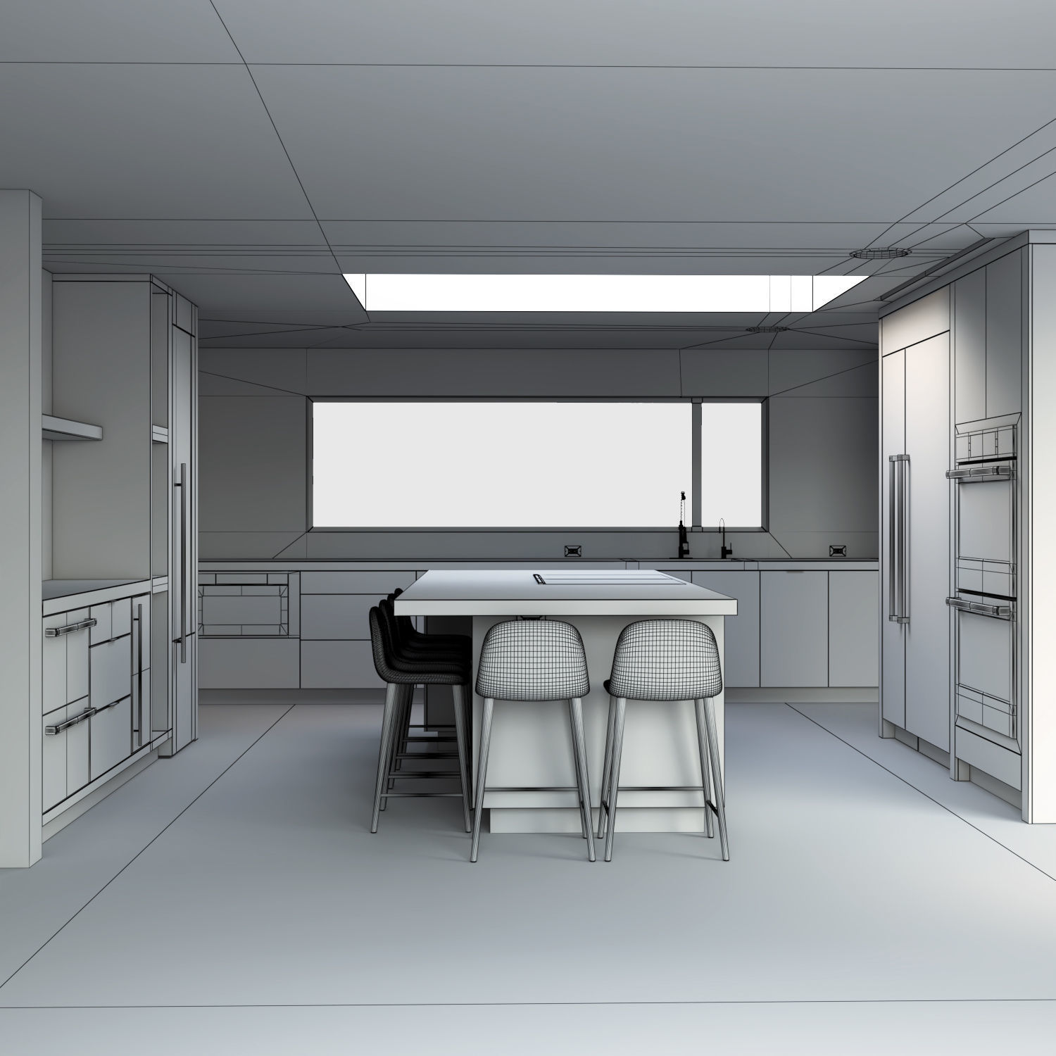 Modern Kitchen 3D model_2