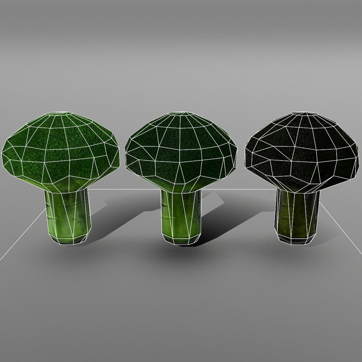 Broccoli - Low-poly 3D model_4
