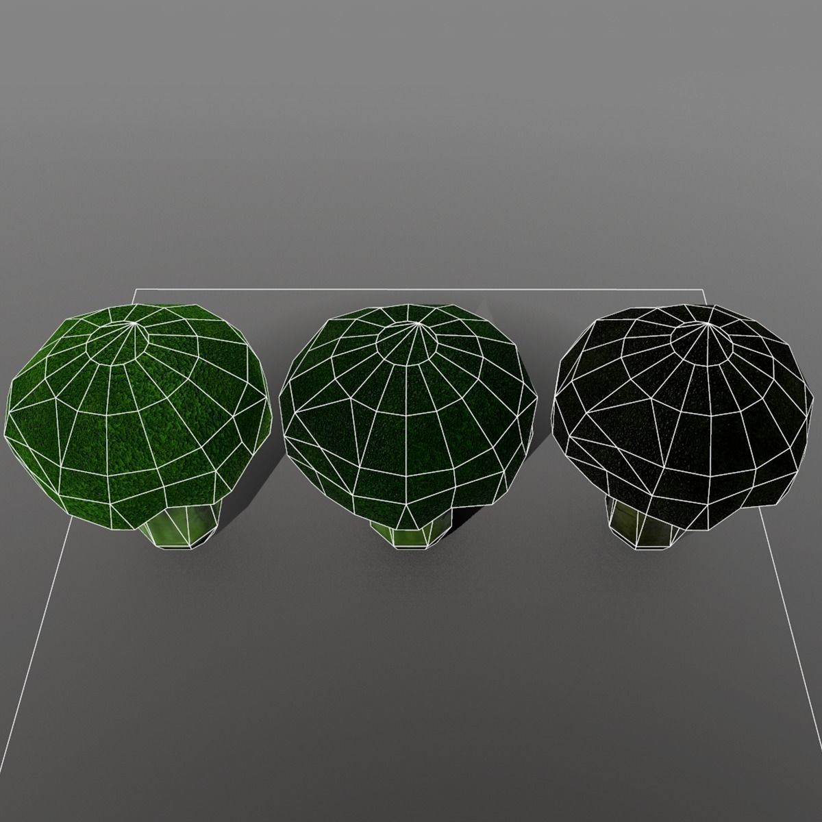 Broccoli - Low-poly 3D model_6