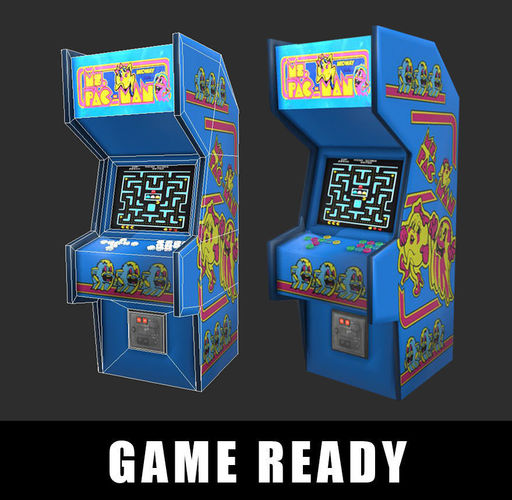 Arcade Machine Game Ready Low-poly 3D model
