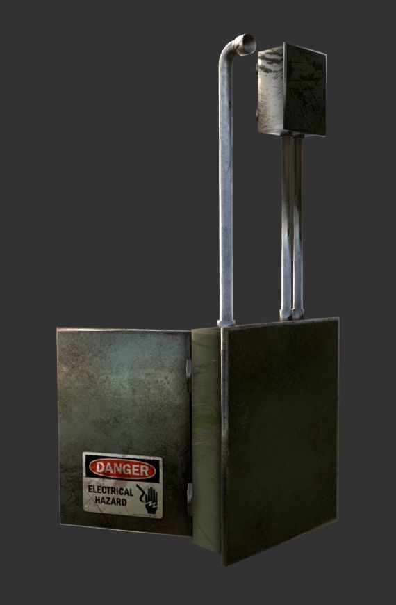 Electrical Box Game Ready Low-poly 3D model_2