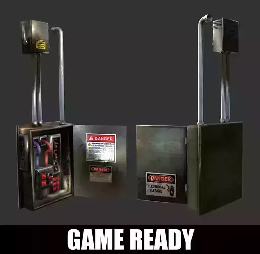 Electrical Box Game Ready Low-poly 3D model
